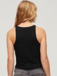 Superdry Ruched Cropped Tank Top, Black