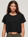 Superdry Slouchy Cropped T-Shirt, Black