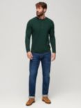 Superdry Relaxed Fit Waffle Cotton Henley Top, Enamel Green