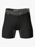 Step One Bamboo Boxer Briefs With Fly, Black Currants