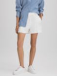 Reiss Sienna Crepe Pleated Shorts, White
