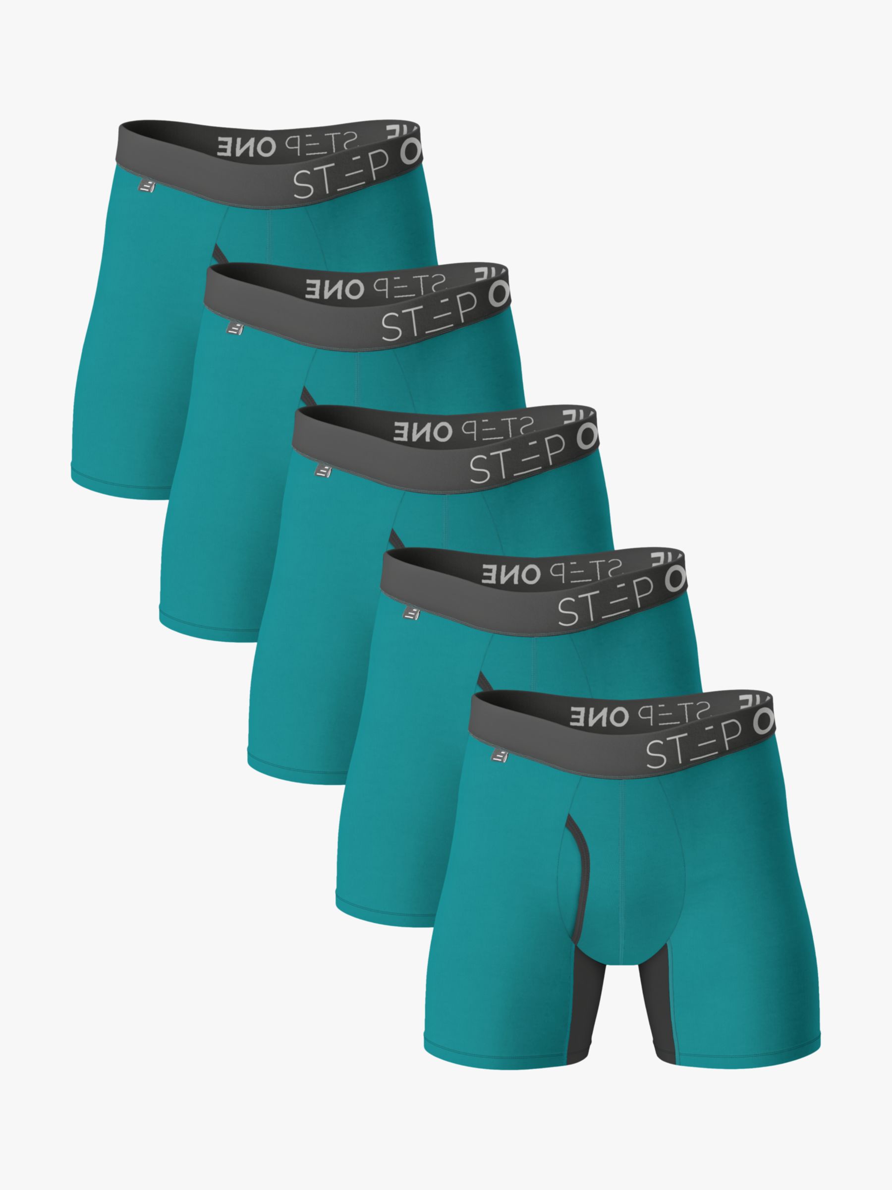 Step One Bamboo Boxer Briefs With Fly, Pack of 5, Smashed Avo at John Lewis  & Partners