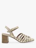 Radley Crossways Road Metallic Leather Woven Strap Sandals, Soft Gold