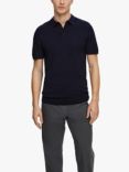 SELECTED HOMME Short Sleeve Knit Polo Shirt, Navy