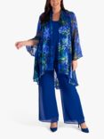 chesca Devoree Silk Blend Swing Jacket, Cobalt