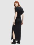 AllSaints Natalie Ruched Jersey Maxi Dress, Black