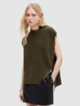 AllSaints Castel Wool Blend Knitted Tank Top, Khaki Green