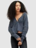 AllSaints Vanessa Wool Blend Cardigan, Denim Blue