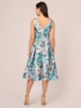 Adrianna Papell Floral Jacquard Dress, Blue/Multi, Blue/Multi