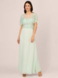 Adrianna Papell Beaded Chiffon Maxi Dress, Mint Glass, Mint Glass