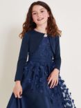 Monsoon Kids' Niamh Scollop Sparkle Cardigan, Navy