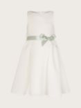 Monsoon Kids' Holly Scuba Bow Detail Bridesmaids Dress, Ivory
