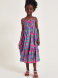 Monsoon Kids' Paisley Shirred Tiered Midi Dress, Pink