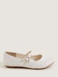 Monsoon Kids' Pretty Lacey Ballerina Shoes, Ivory