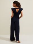 Phase Eight Petite Kallie Frill Sleeve Jumpsuit, Navy