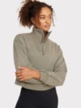 Chelsea Peers Organic Cotton Cropped Sweatshirt, Khaki