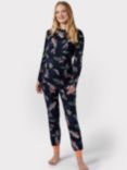 Chelsea Peers Maternity Koi Fish Print Pyjama Set, Navy