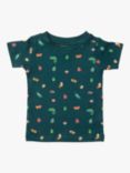 Little Green Radicals Baby Organic Cotton Mini Marvels Short Sleeve T-Shirt, Green