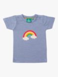 Little Green Radicals Baby Organic Cotton Rainbow T-Shirt, French Blue/Multi