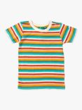 Little Green Radicals Baby Organic Cotton Rainbow Stripe Short Sleeve T-Shirt, Multi