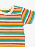 Little Green Radicals Baby Organic Cotton Rainbow Stripe Short Sleeve T-Shirt, Multi