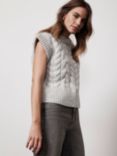 Mint Velvet Cable Knit Vest Top, Grey Light, Grey Light