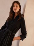 Mint Velvet Contrast Stitch Midi Shirt Dress, Black