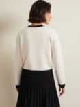 Phase Eight Libby Knit Wool Blend Cardigan, Ivory/Black