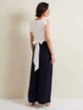 Phase Eight Ayla Colour Block Wide Leg Jumpsuit, Navy/Ivory