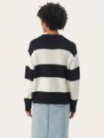 Part Two Elinda Johnny Collar Striped Jumper, Navy/White