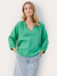 Part Two Elody Linen Blouse, Green Spruce