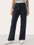 Part Two Eniola Wide Leg Linen Trousers, Dark Navy