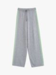 Chinti & Parker Wool and Cashmere Blend Woodstock Wide Leg Trousers, Grey Marl/Multi