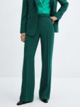 Mango Iguana Wide Leg Trousers, Dark Green