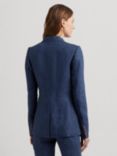 Lauren Ralph Lauren Bonaro Linen Blend Blazer, Mid Blue