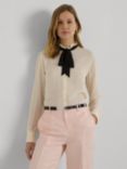 Lauren Ralph Lauren Nerlacey Button Front Long Sleeve Shirt, Natural