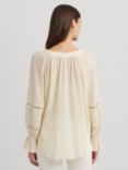 Lauren Ralph Lauren Clayale Embroidered Cotton Blouse, Natural Cream