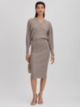 Reiss Petite Cashmere Blend V-neck Knitted Midi Dress
