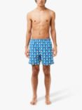 Lacoste Mid Length Robert George Print Swim Shorts, Blue/Multi