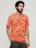 Superdry Vintage Overdye Printed T-Shirt, Smoked Rust Orange
