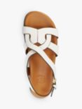 Dune Loupin Leather Footbed Sandals, White