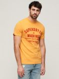 Superdry Workwear Flock Graphic T-Shirt, Amber Yellow Marl