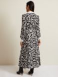 Phase Eight Bonnie Bow Print Midaxi Shirt Dress, Black/Ivory, Black/Ivory