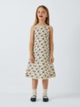 Caramel Kids' Hyssop Berry Bud Print Summer Dress, Off White/Navy
