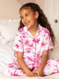 Minijammies Kids' Hailey Palm Print Pyjama Set, Pink/White