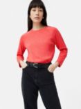 Jigsaw Cotton Luxe Raglan Top, Coral