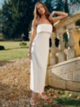 Ro&Zo Crepe Boned Bandeau Maxi Dress, White