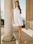 Ro&Zo Sequin Halterneck Mini Dress, White