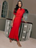 Ro&Zo Harper Flutter Sleeve Maxi Dress, Red