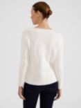 Hobbs Emmy Geometric Texture Cotton Jumper, Ivory